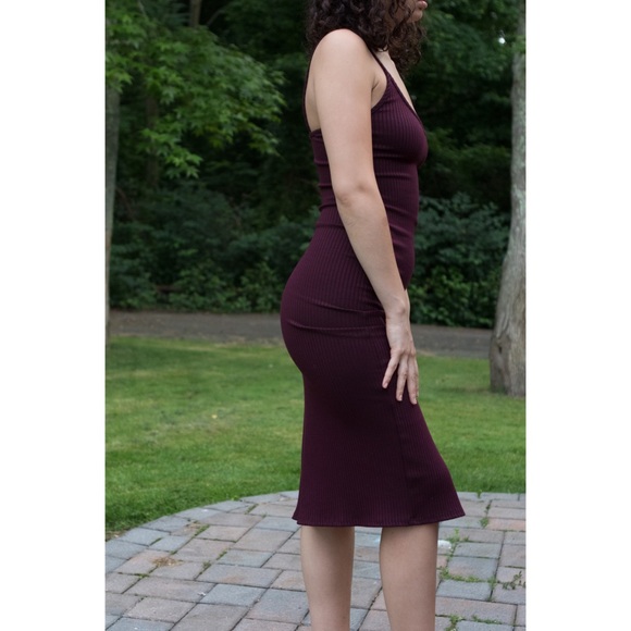 Silence and Noise Plum Ribbed Dress * Never Worn * - Picture 2 of 5